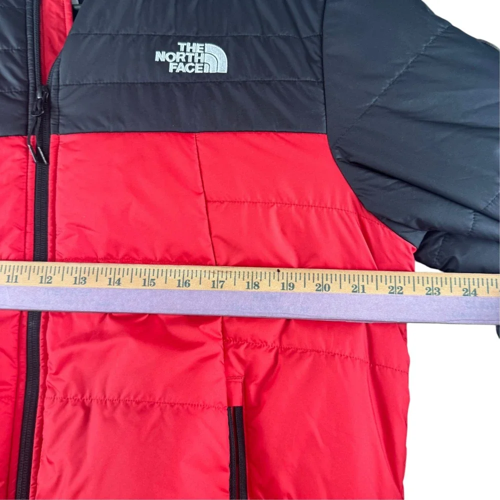 The North Face Mens Jester Bomber Jacket Red Black Quilted Tahoe Patch Large